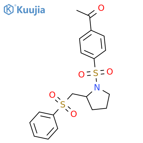 1-4-({2-(benzenesulfonyl)methylpyrrolidin-1-yl}sulfonyl)phenylethan-1-one structure