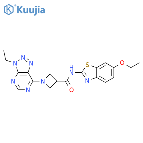 N-(6-ethoxy-1,3-benzothiazol-2-yl)-1-{3-ethyl-3H-[1,2,3]triazolo[4,5-d]pyrimidin-7-yl}azetidine-3-carboxamide structure