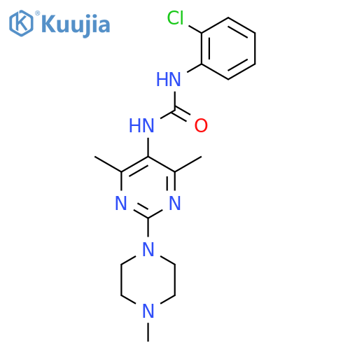 1-(2-chlorophenyl)-3-4,6-dimethyl-2-(4-methylpiperazin-1-yl)pyrimidin-5-ylurea structure