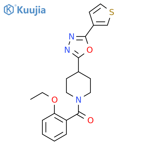 1-(2-ethoxybenzoyl)-4-5-(thiophen-3-yl)-1,3,4-oxadiazol-2-ylpiperidine structure