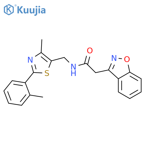 2-(1,2-benzoxazol-3-yl)-N-{4-methyl-2-(2-methylphenyl)-1,3-thiazol-5-ylmethyl}acetamide structure