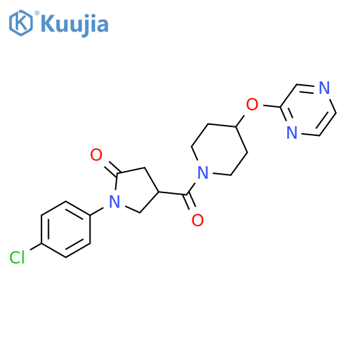 1-(4-chlorophenyl)-4-[4-(pyrazin-2-yloxy)piperidine-1-carbonyl]pyrrolidin-2-one structure