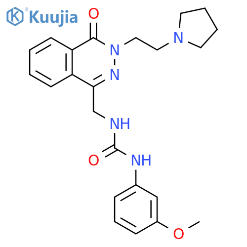 1-(3-methoxyphenyl)-3-({4-oxo-3-[2-(pyrrolidin-1-yl)ethyl]-3,4-dihydrophthalazin-1-yl}methyl)urea structure