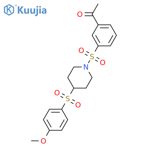 1-(3-{4-(4-methoxybenzenesulfonyl)piperidin-1-ylsulfonyl}phenyl)ethan-1-one structure