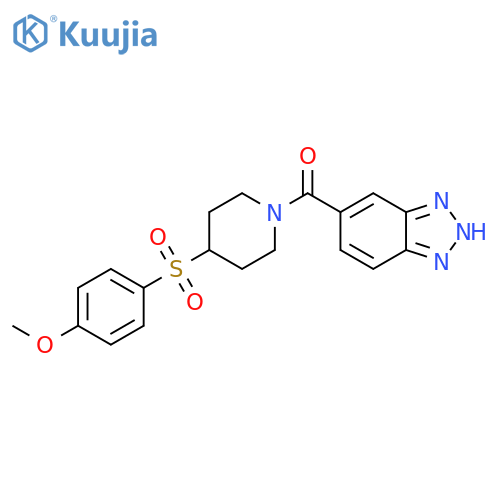 5-4-(4-methoxybenzenesulfonyl)piperidine-1-carbonyl-1H-1,2,3-benzotriazole structure