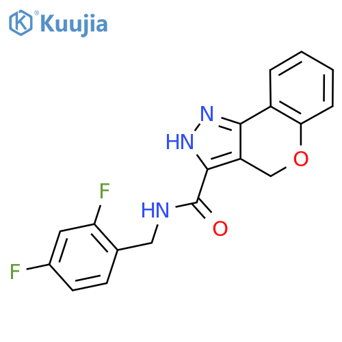 N-(2,4-difluorophenyl)methyl-2H,4H-chromeno4,3-cpyrazole-3-carboxamide structure