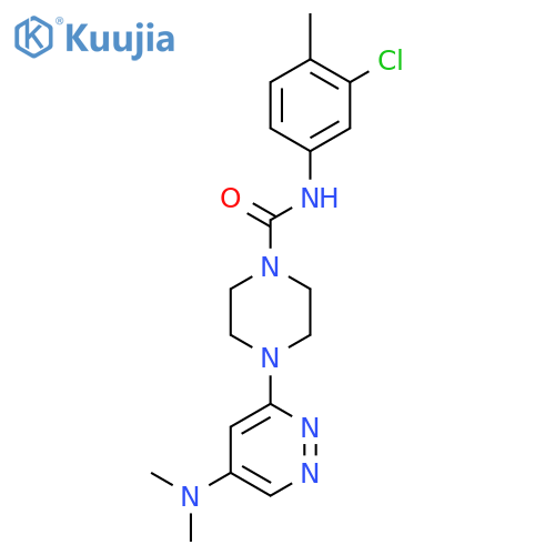 N-(3-chloro-4-methylphenyl)-4-5-(dimethylamino)pyridazin-3-ylpiperazine-1-carboxamide structure