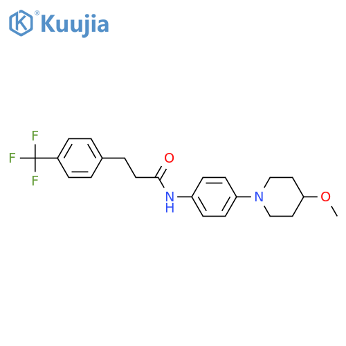 N-[4-(4-methoxypiperidin-1-yl)phenyl]-3-[4-(trifluoromethyl)phenyl]propanamide structure