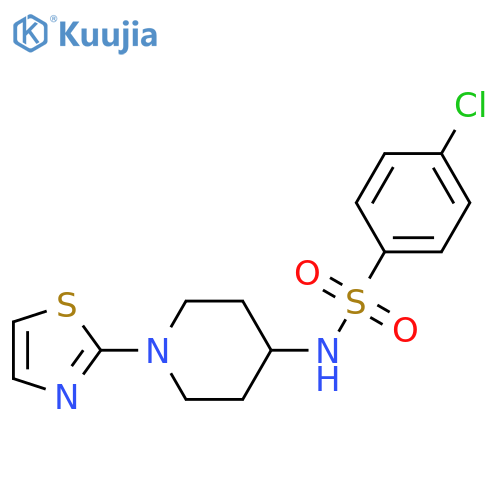 4-chloro-N-[1-(1,3-thiazol-2-yl)piperidin-4-yl]benzenesulfonamide structure