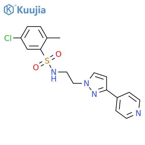 5-chloro-2-methyl-N-{2-3-(pyridin-4-yl)-1H-pyrazol-1-ylethyl}benzene-1-sulfonamide structure