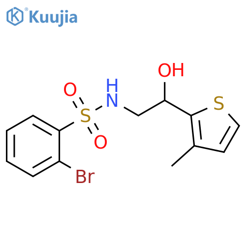 2-bromo-N-2-hydroxy-2-(3-methylthiophen-2-yl)ethylbenzene-1-sulfonamide structure
