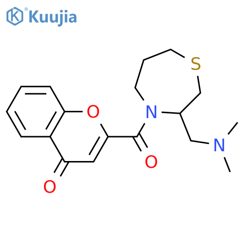 2-{3-[(dimethylamino)methyl]-1,4-thiazepane-4-carbonyl}-4H-chromen-4-one structure
