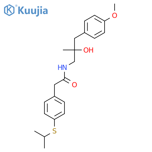 N-2-hydroxy-3-(4-methoxyphenyl)-2-methylpropyl-2-4-(propan-2-ylsulfanyl)phenylacetamide structure