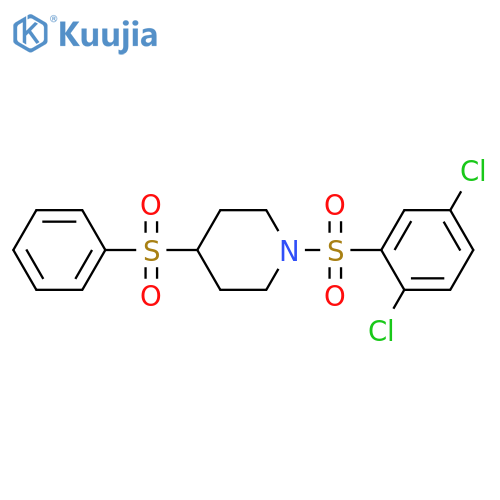 4-(benzenesulfonyl)-1-(2,5-dichlorobenzenesulfonyl)piperidine structure