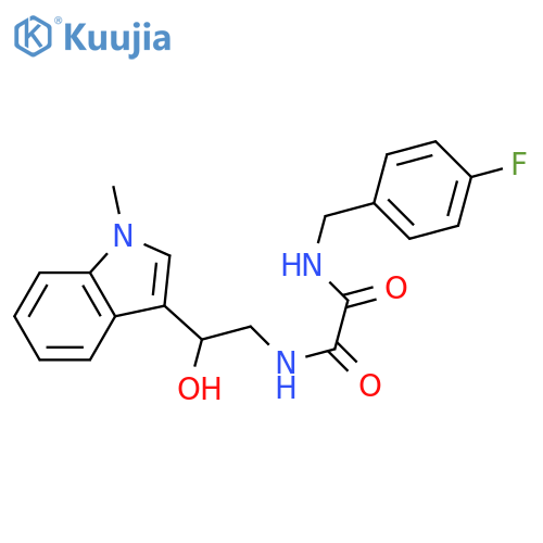 N'-(4-fluorophenyl)methyl-N-2-hydroxy-2-(1-methyl-1H-indol-3-yl)ethylethanediamide structure
