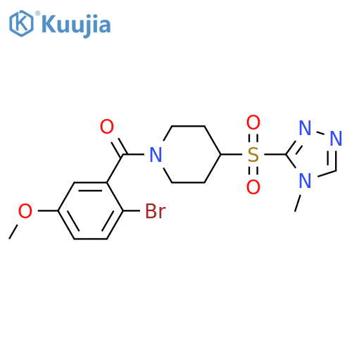 1-(2-bromo-5-methoxybenzoyl)-4-(4-methyl-4H-1,2,4-triazol-3-yl)sulfonylpiperidine structure