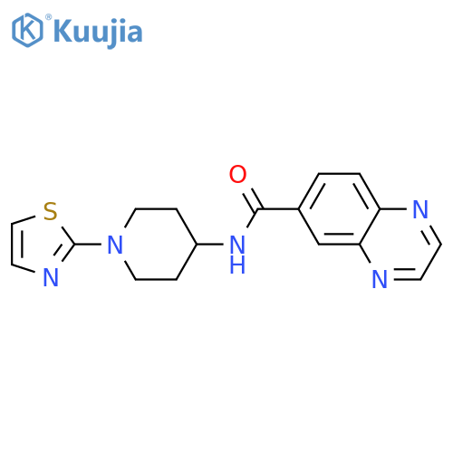 N-[1-(1,3-thiazol-2-yl)piperidin-4-yl]quinoxaline-6-carboxamide structure