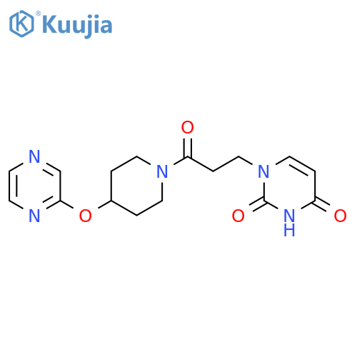 1-{3-oxo-3-[4-(pyrazin-2-yloxy)piperidin-1-yl]propyl}-1,2,3,4-tetrahydropyrimidine-2,4-dione structure
