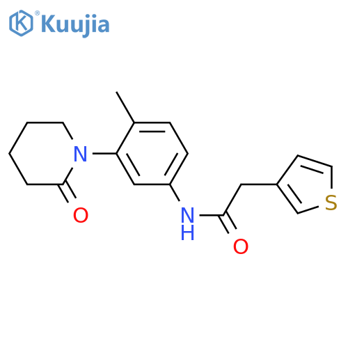 N-4-methyl-3-(2-oxopiperidin-1-yl)phenyl-2-(thiophen-3-yl)acetamide structure