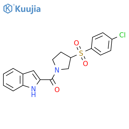 2-3-(4-chlorobenzenesulfonyl)pyrrolidine-1-carbonyl-1H-indole structure