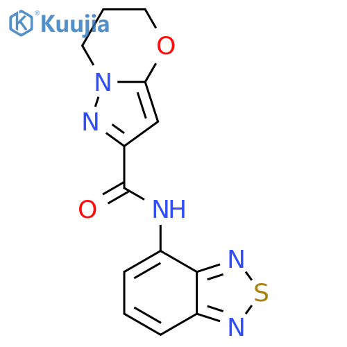 N-(2,1,3-benzothiadiazol-4-yl)-5H,6H,7H-pyrazolo3,2-b1,3oxazine-2-carboxamide structure