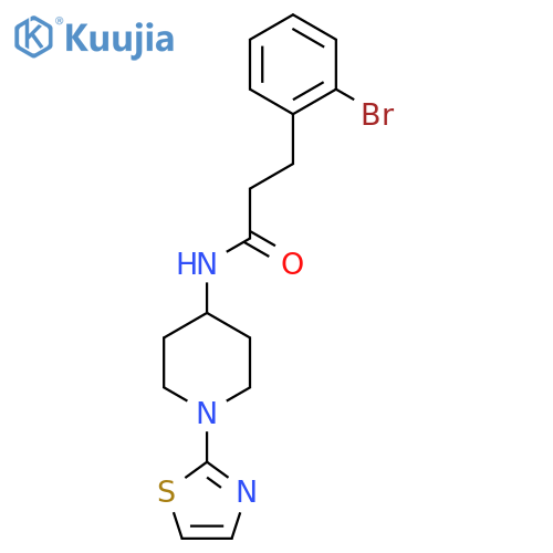 3-(2-bromophenyl)-N-(1-(thiazol-2-yl)piperidin-4-yl)propanamide structure