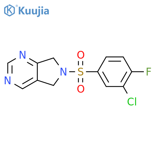 6-(3-chloro-4-fluorobenzenesulfonyl)-5H,6H,7H-pyrrolo3,4-dpyrimidine structure