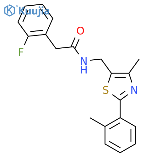 2-(2-fluorophenyl)-N-{4-methyl-2-(2-methylphenyl)-1,3-thiazol-5-ylmethyl}acetamide structure