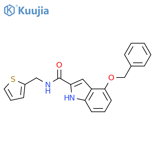 4-(benzyloxy)-N-(thiophen-2-yl)methyl-1H-indole-2-carboxamide structure
