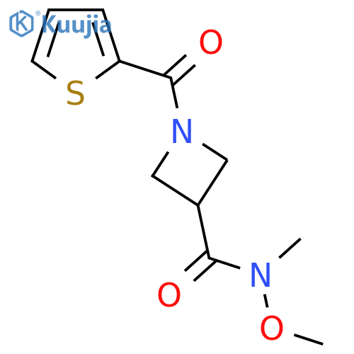 N-methoxy-N-methyl-1-(thiophene-2-carbonyl)azetidine-3-carboxamide structure