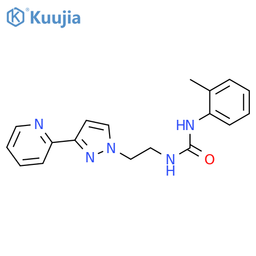 1-(2-methylphenyl)-3-{2-3-(pyridin-2-yl)-1H-pyrazol-1-ylethyl}urea structure