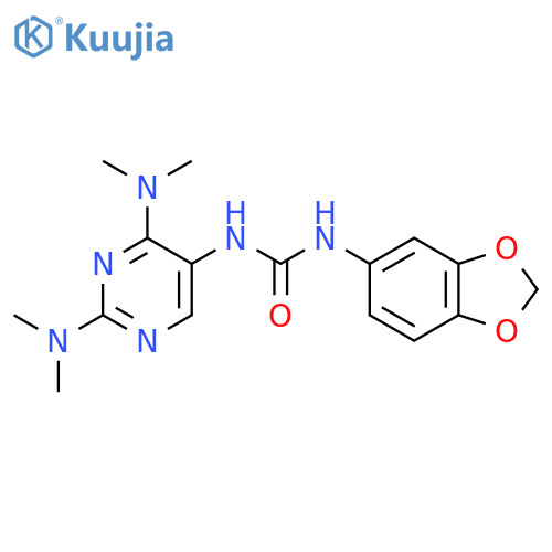 3-(2H-1,3-benzodioxol-5-yl)-1-[2,4-bis(dimethylamino)pyrimidin-5-yl]urea structure