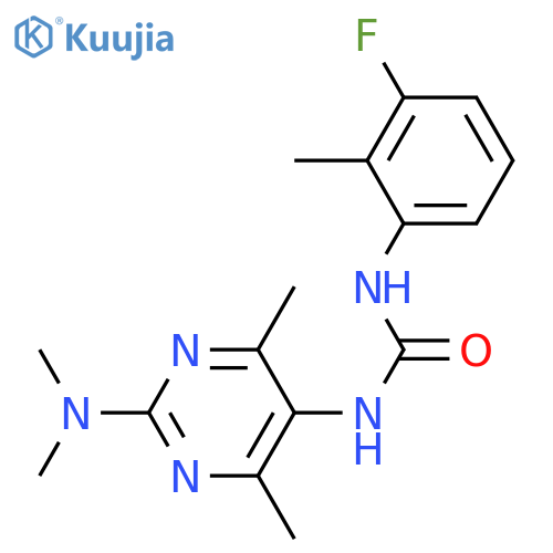 3-2-(dimethylamino)-4,6-dimethylpyrimidin-5-yl-1-(3-fluoro-2-methylphenyl)urea structure