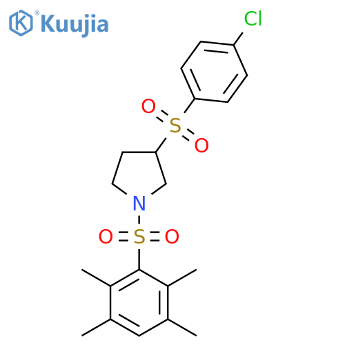 3-(4-chlorobenzenesulfonyl)-1-(2,3,5,6-tetramethylbenzenesulfonyl)pyrrolidine structure