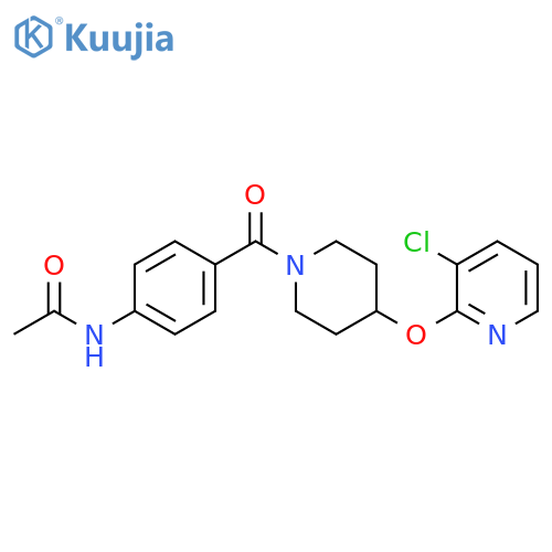 N-(4-{4-[(3-chloropyridin-2-yl)oxy]piperidine-1-carbonyl}phenyl)acetamide structure