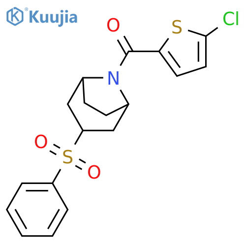 3-(benzenesulfonyl)-8-(5-chlorothiophene-2-carbonyl)-8-azabicyclo3.2.1octane structure