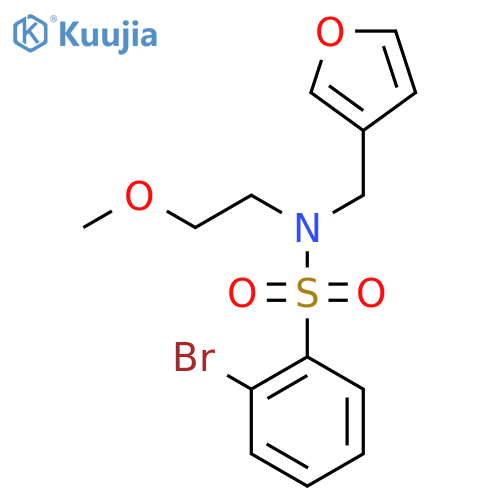 2-bromo-N-(furan-3-yl)methyl-N-(2-methoxyethyl)benzene-1-sulfonamide structure