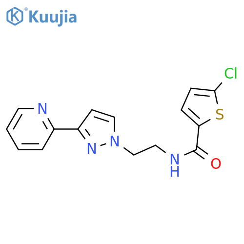 5-chloro-N-{2-3-(pyridin-2-yl)-1H-pyrazol-1-ylethyl}thiophene-2-carboxamide structure