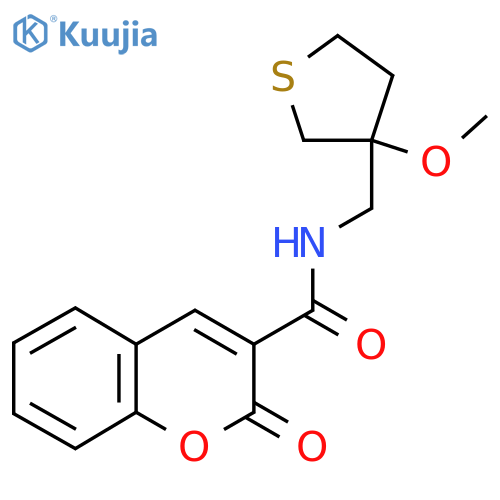N-(3-methoxythiolan-3-yl)methyl-2-oxo-2H-chromene-3-carboxamide structure