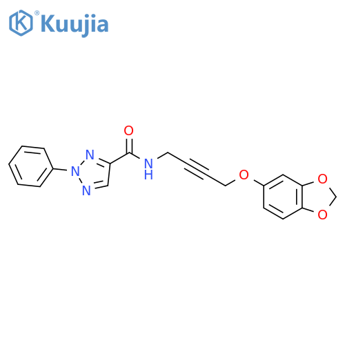 N-4-(2H-1,3-benzodioxol-5-yloxy)but-2-yn-1-yl-2-phenyl-2H-1,2,3-triazole-4-carboxamide structure