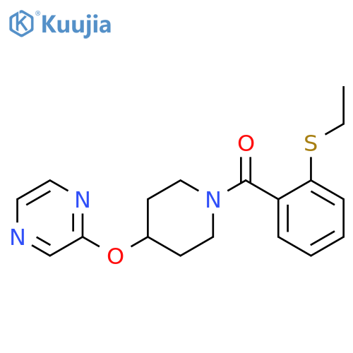 2-({1-[2-(ethylsulfanyl)benzoyl]piperidin-4-yl}oxy)pyrazine structure