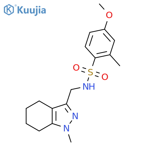 4-methoxy-2-methyl-N-(1-methyl-4,5,6,7-tetrahydro-1H-indazol-3-yl)methylbenzene-1-sulfonamide structure