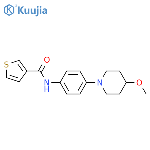N-4-(4-methoxypiperidin-1-yl)phenylthiophene-3-carboxamide structure