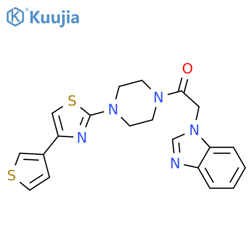 2-(benzimidazol-1-yl)-1-[4-(4-thiophen-3-yl-1,3-thiazol-2-yl)piperazin-1-yl]ethanone structure