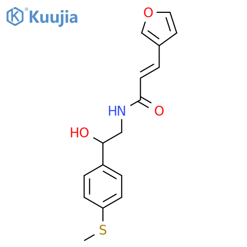 (2E)-3-(furan-3-yl)-N-{2-hydroxy-2-4-(methylsulfanyl)phenylethyl}prop-2-enamide structure