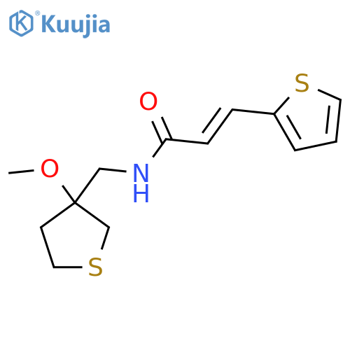 (2E)-N-(3-methoxythiolan-3-yl)methyl-3-(thiophen-2-yl)prop-2-enamide structure