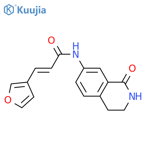 (2E)-3-(furan-3-yl)-N-(1-oxo-1,2,3,4-tetrahydroisoquinolin-7-yl)prop-2-enamide structure