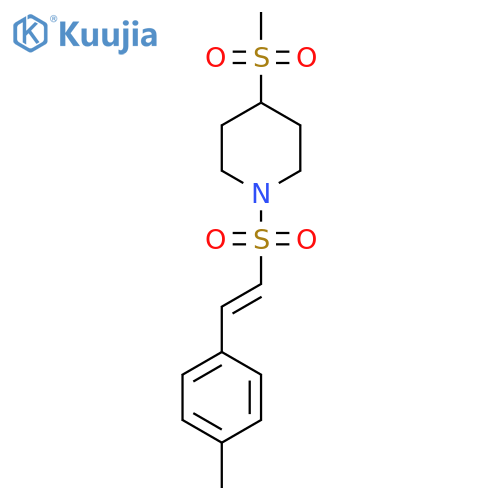 4-methanesulfonyl-1-(E)-2-(4-methylphenyl)ethenesulfonylpiperidine structure