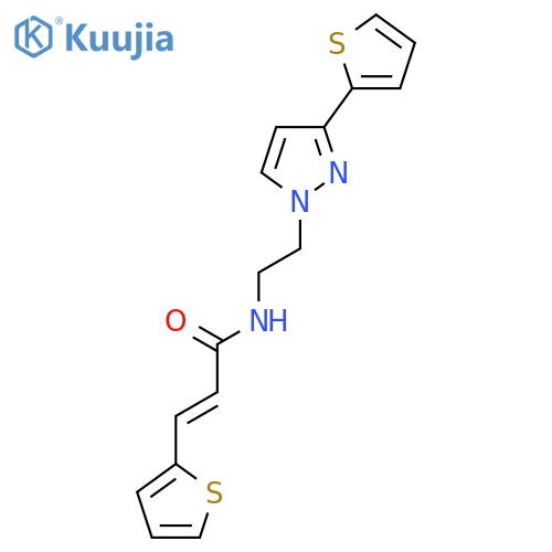 (2E)-3-(thiophen-2-yl)-N-{2-3-(thiophen-2-yl)-1H-pyrazol-1-ylethyl}prop-2-enamide structure