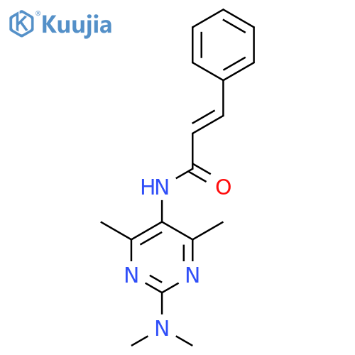 (2E)-N-2-(dimethylamino)-4,6-dimethylpyrimidin-5-yl-3-phenylprop-2-enamide structure
